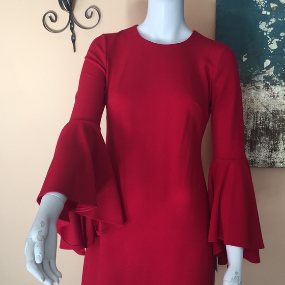 Calvin Klein Red Solid Sheath dress size 2 - Picture 6 of 16